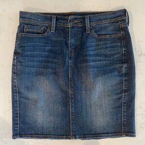 Levi's The Original Jean 5 Pocket Med Wash Cotton Skirt w Beading Detail Sz 6